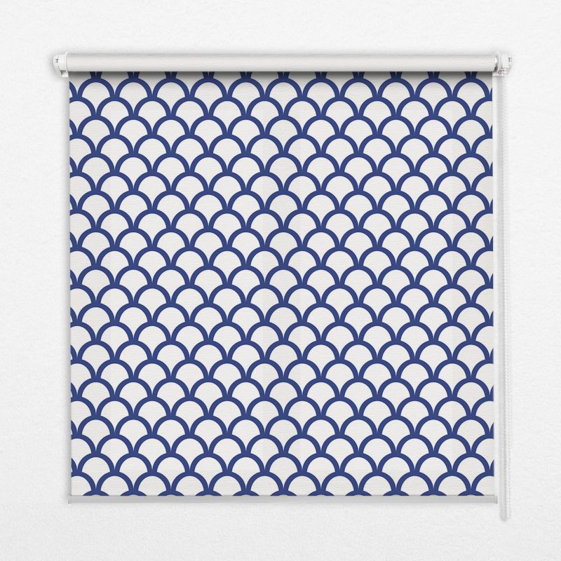 Roleta Do Okien Tulup 120x140 cm Niebieskie Łuski Montaż do ściany/sufitu 1 szt.