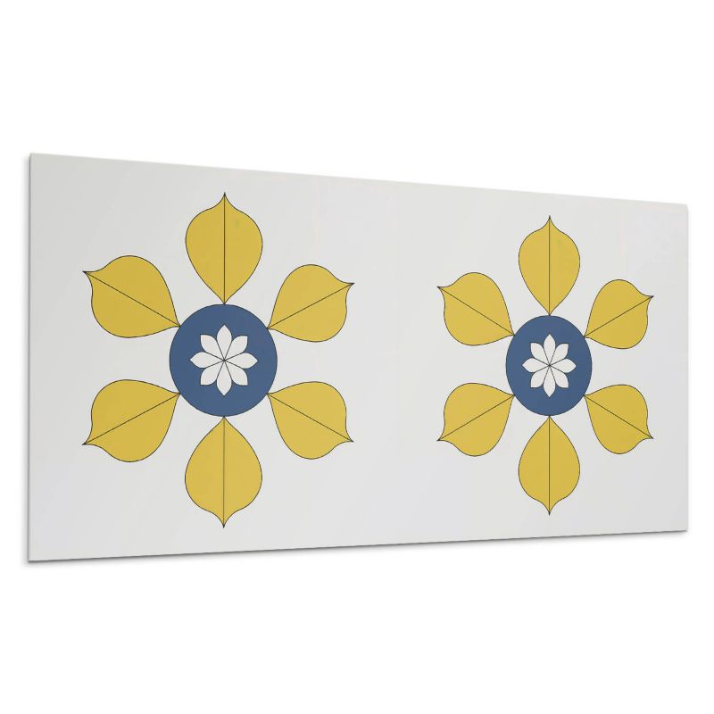 Panel samoprzylepny Wallfluent 120x60 cm Wzór kwiatów otoczony liśćmi 1 szt.