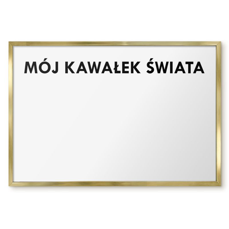 Tablica Magnetyczna Dekoracyjna Ścienna Tulup 60x40 cm Mój kawałek świata 2 - Złota rama Do salonu, sypialni 1 szt.