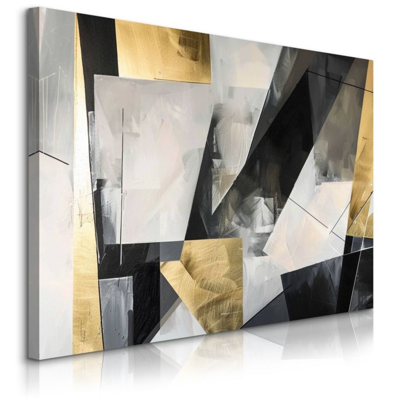 Obraz Muralo Do Salonu Abstrakcja Wzory Geometryczne Złoto Beton 30x20 cm 1 szt.