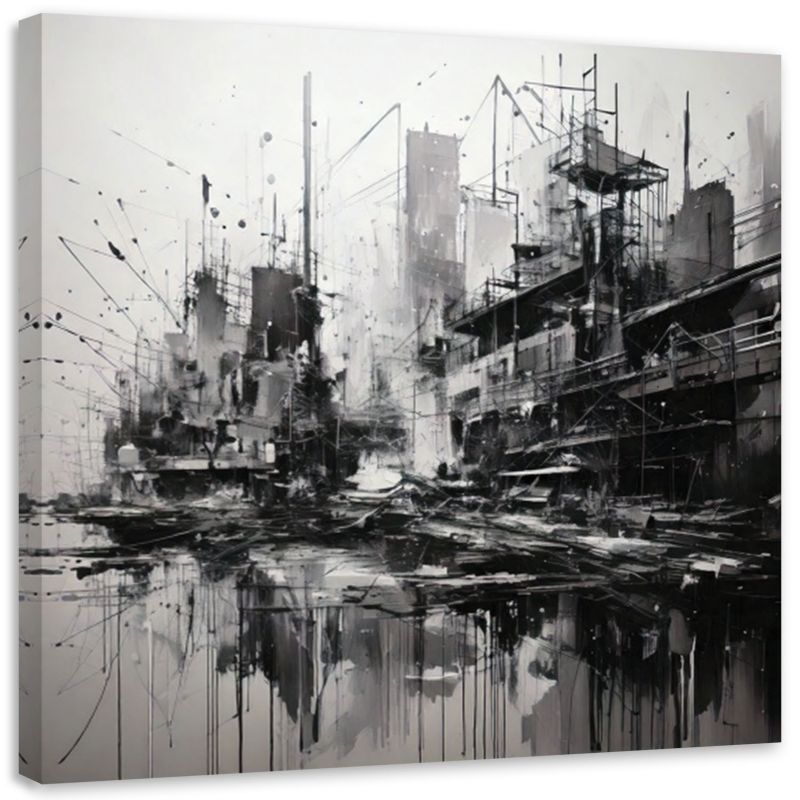 Obraz na płótnie Feeby Miasto Architektura Monochromatyczna 60x60cm 1szt