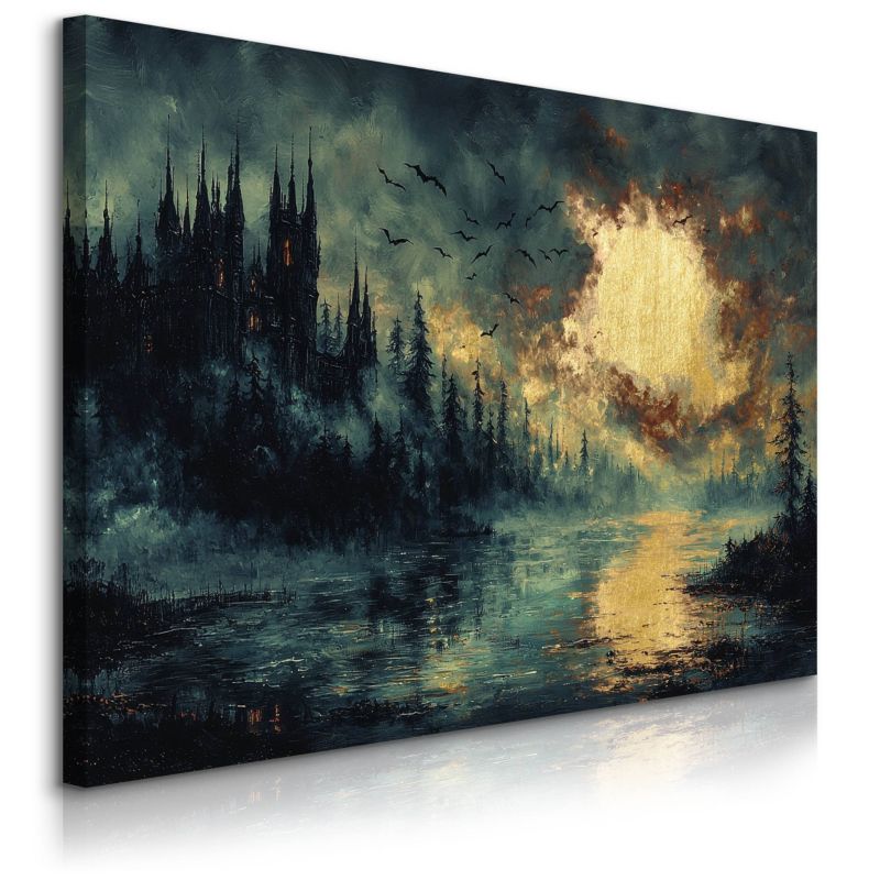 Obraz Muralo Abstrakcja Zamek Las Góry Krajobraz Natura 70x50 cm 1 szt.