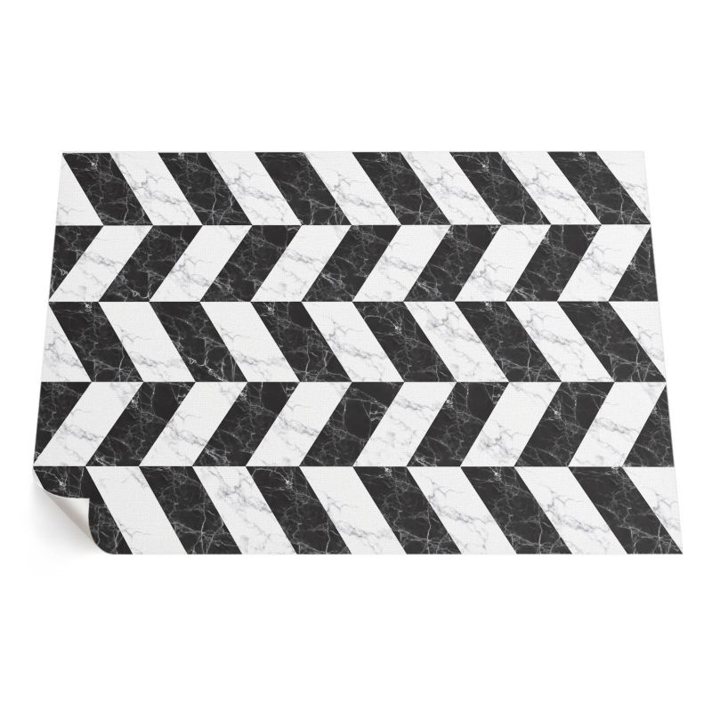 Balkonowy Dywan Winylowy UV ArtPrintCave 80x120 cm Monochromatyczna kamienna jodełka marmur 1 szt.