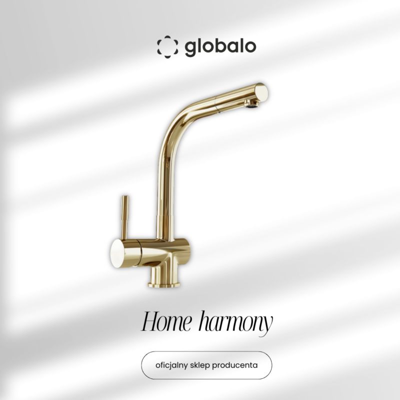 Bateria kuchenna Globalo Lobio Light Gold 1.1 z wyciąganą wylewką 1 szt.