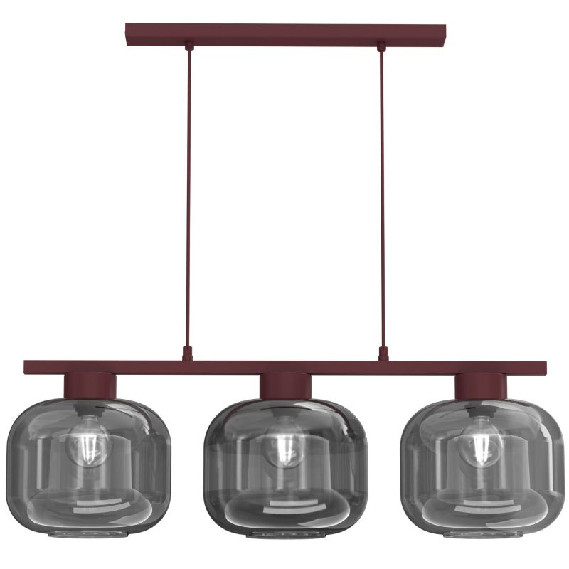 Lampa wisząca Luminex Galante czerwona 3xE27x15W IP20 wym:120x85x25cm - 1 szt.