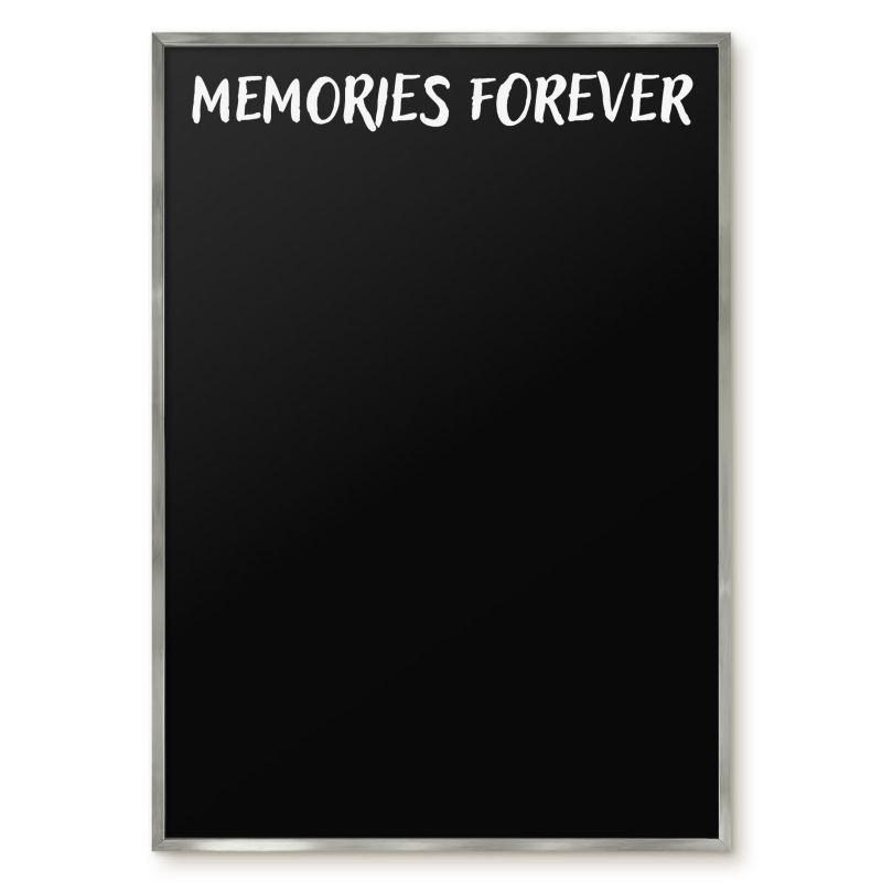 Tablica Magnetyczna Do Notatek Tulup 70x100 cm Memories forever 5 - Srebrna rama Do salonu, sypialni 1 szt.