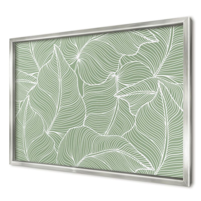 Ozdobna tablica magnetyczna Wallfluent 60x40 Tropikalne liście w srebrnej ramie 1szt
