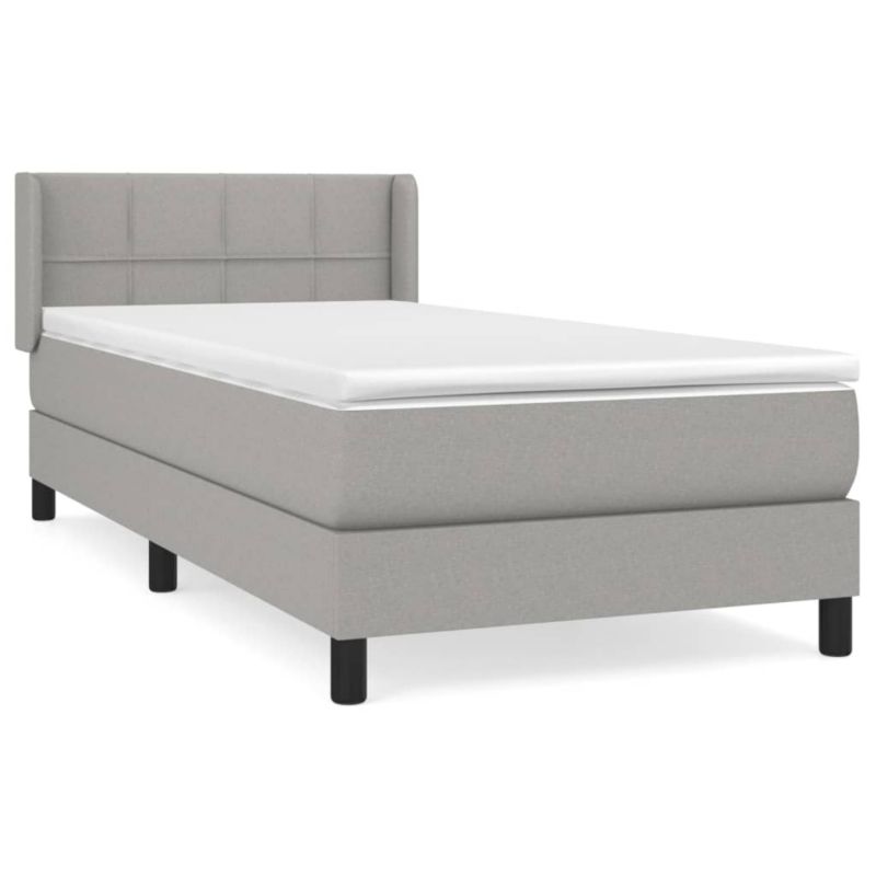 Łóżko z materacem WaszeMeble 80x200 cm Jasnoszary tkanina WM-3129665 1 szt.