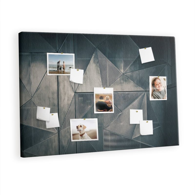 Ozdobna Tablica Korkowa Tulup 120x80 cm Metalowa abstrakcja Nowoczesna tablica do biura Pinezki drewniane 1 kpl