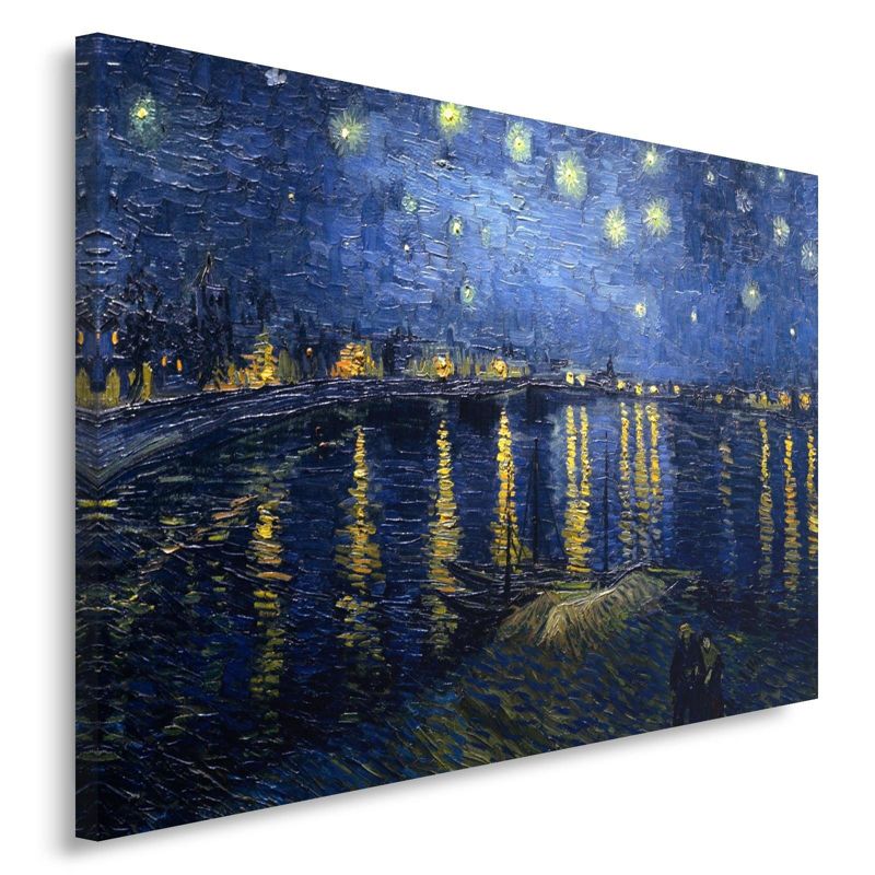 Obraz na płótnie Feeby Reprodukcja obrazu V. van Gogha - gwiaździsta noc 90x60cm 1szt