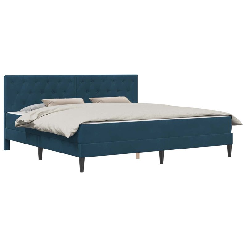 Łóżko Kontynentalne WaszeMeble z Materacem 200x200 cm Niebieskie WM-3415077 1 szt.