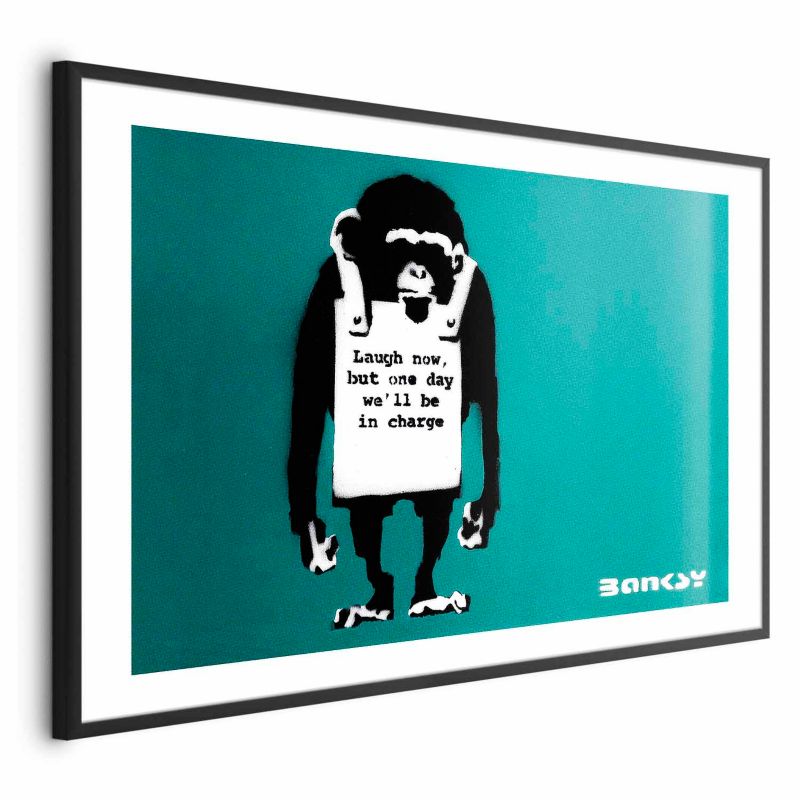 Plakat Artgeist Zła małpa 90x60 cm z ramą czarną z marginesem 1 szt