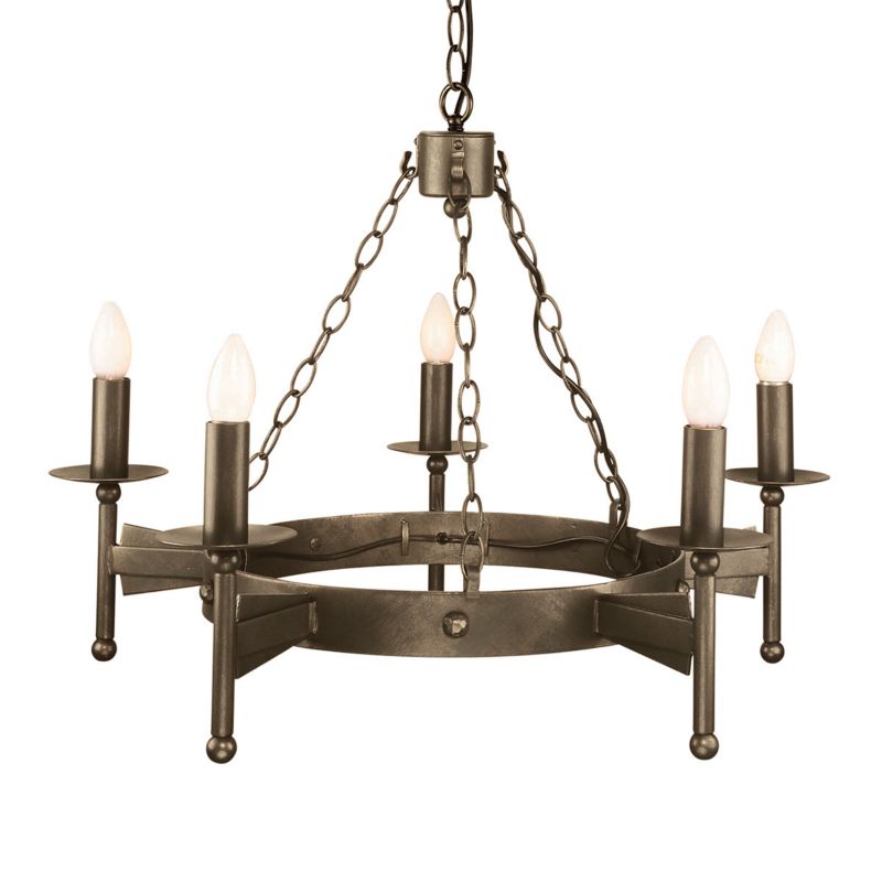 Żyrandol Elstead Cromwell stary brąz 5 x E14 x 60W IP20 wym: 200 x 67 x 67 cm - 1 szt.