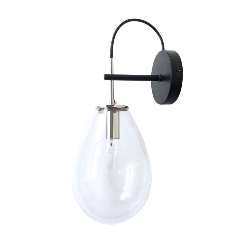 Kinkiet ścienny Light Prestige Fondi transparentny-czarny-chromowany 1 x E14 x 40W IP20 wym: 36 x 19 cm - 1 szt.