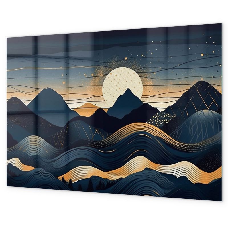 Tablica Magnetyczna Szklana Tulup 100x70 cm Zachód słońca krajobraz Z magnesami neodymowymi 1 kpl