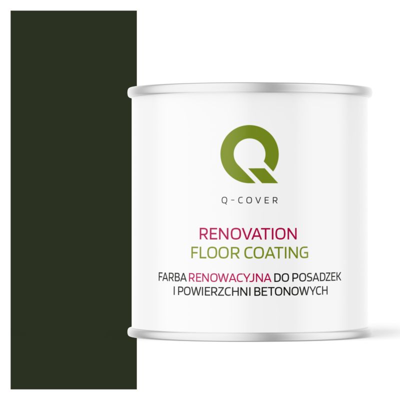 Farba Renowacyjna do Posadzek i Powierzchni Betonowych Q-Cover Butelkowa Zieleń RAL6007 Mat 2.5L