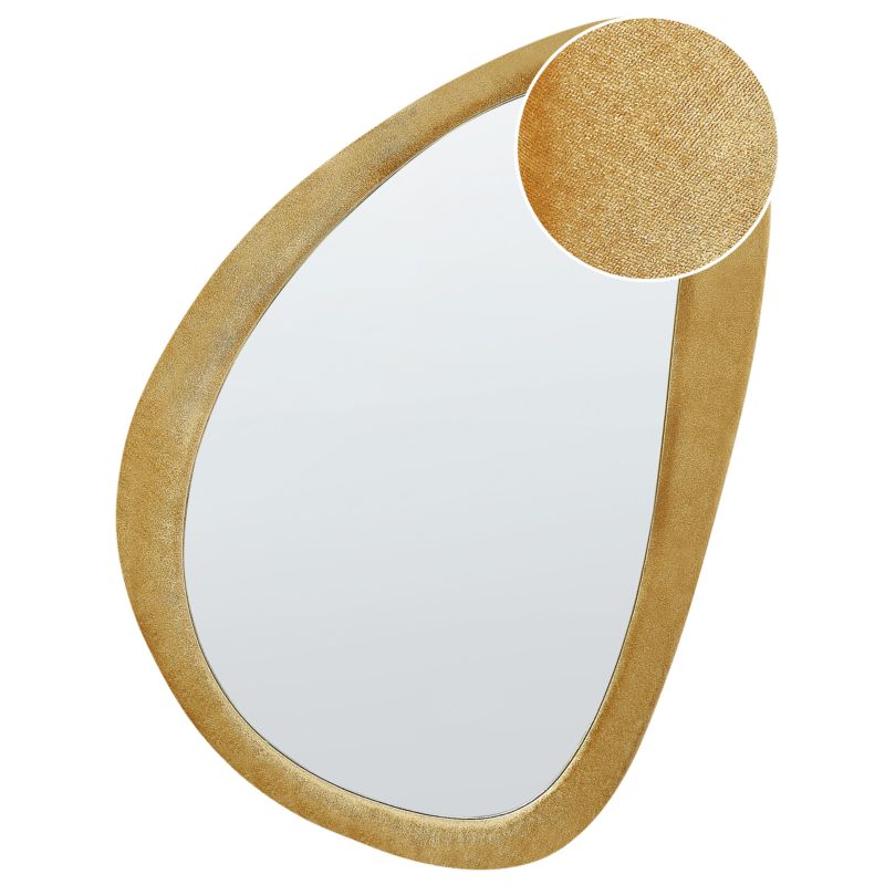 Lustro ścienne Venas 61 cm 91 cm Welur Musztardowy 1 szt.