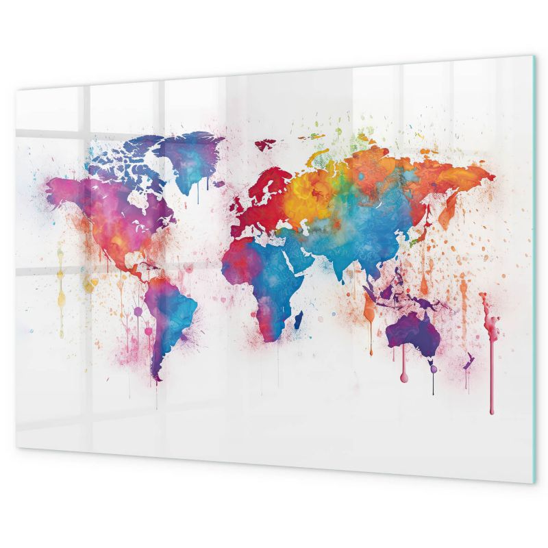 Szklana Tablica Do Pisania Magnetyczna Tulup 90x60 cm Ścienny atlas mapa świata Na zdjęcia i notatk Czarny marker 1 kpl