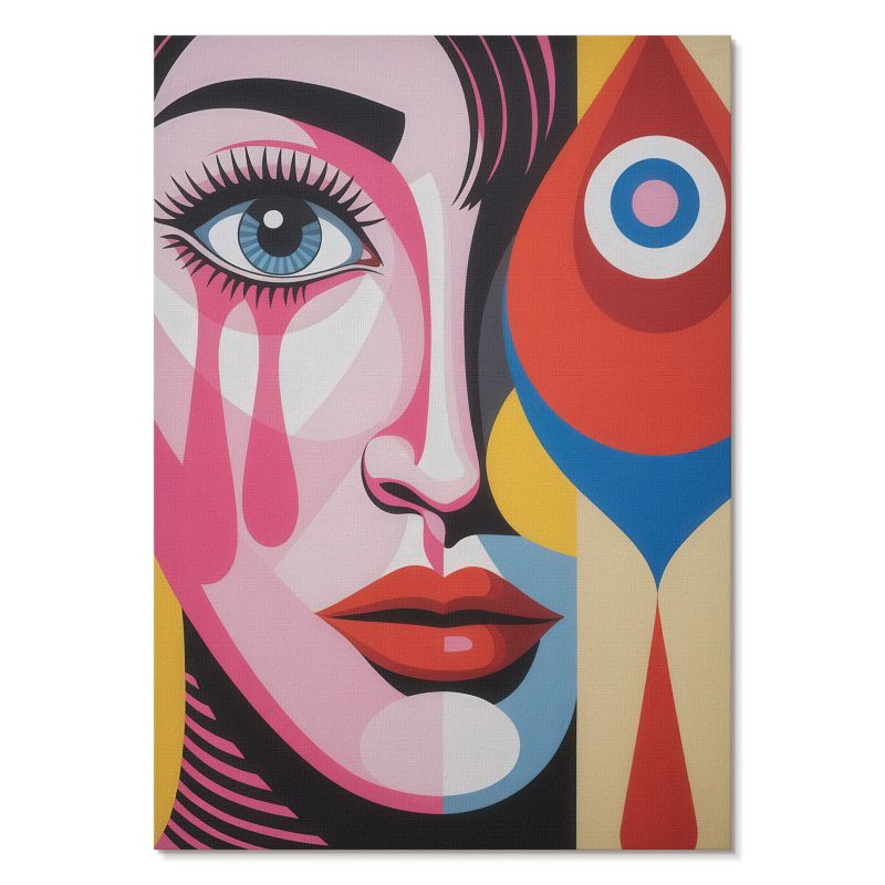 Plakat na Ścianę Tulup 42x59,4 cm (A2) Kolorowa twarz Do salonu, sypialni, biura 1 szt.