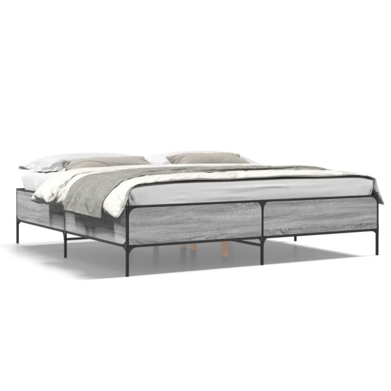Łóżko metalowe WaszeMeble 200x200 cm szary WM-3279780 1 szt.