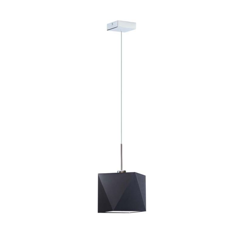 Lampa sufitowa Volta Light Factory żyrandol lampa wisząca z abażurem walec Chrom/Czarny BURNE 1szt.
