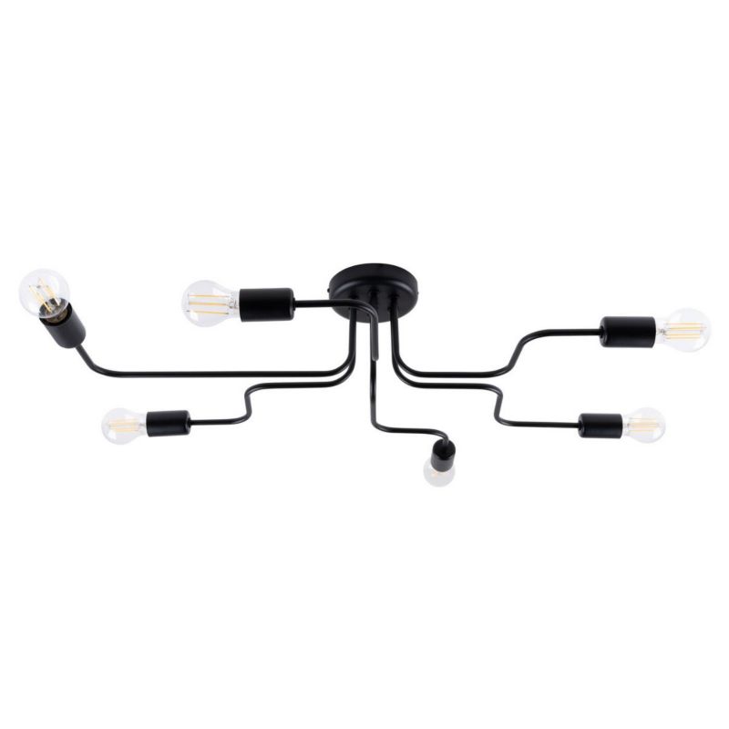 Lampa sufitowa wisząca Sollux Lighting Vector 6777 czarna minimalistyczna 6xE27 x 15W 1 szt.