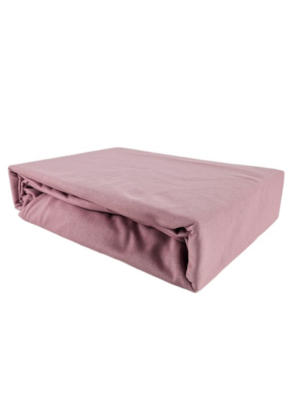Prześcieradło z gumką jersey bawełna premium pudrowy róż 60x70 1 szt.