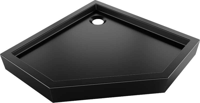 Brodzik pięciokątny Mexen Flow+ czarny 90x90 cm 1 szt.