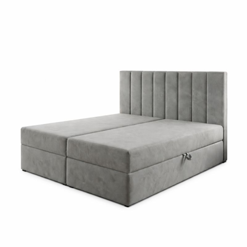 Łóżko kontynentalne 140x200 SONNO BELLO z 2 pojemnikami szare 1 szt.
