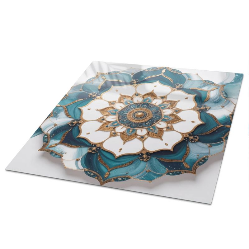 Blat Do Stołu ArtPrintCave 60x60 cm Mandala elegancja - Blat Szklany Kwadratowy 1 szt.
