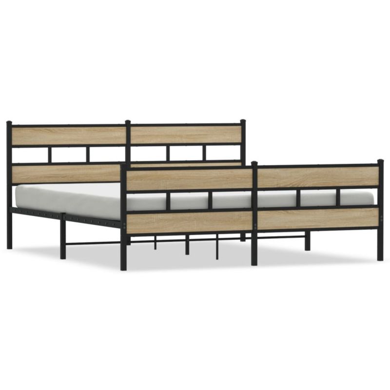 Łóżko metalowe WaszeMeble 180x200 cm dąb sonoma WM-3308472 1 szt.