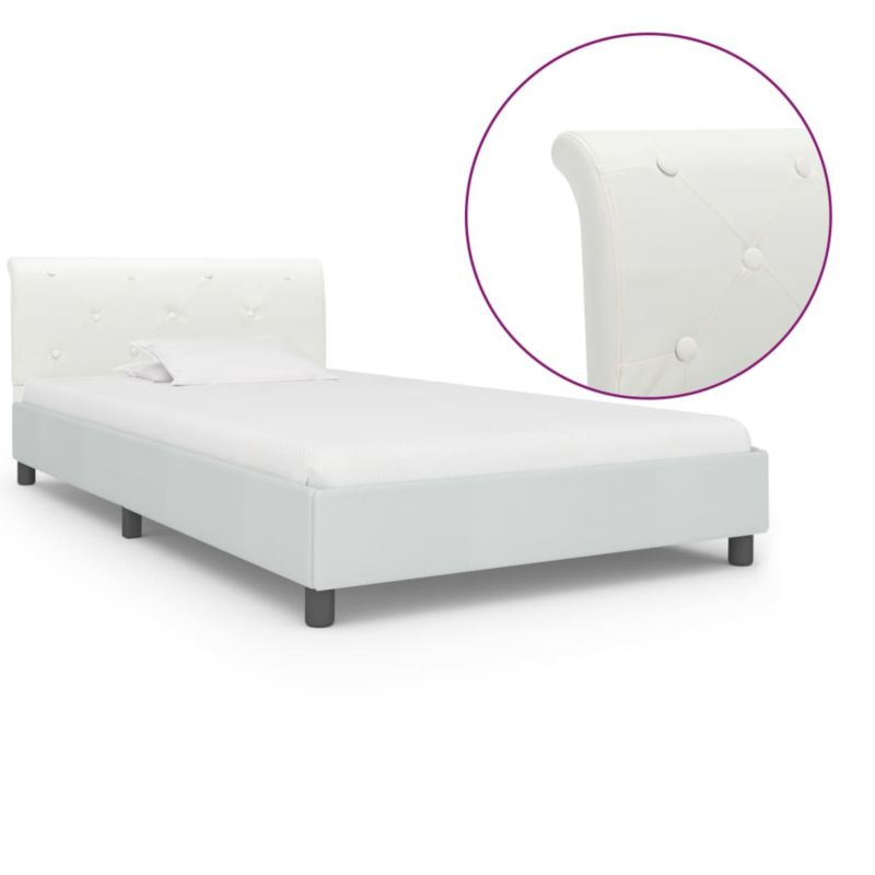 Łóżko tapicerowane WaszeMeble 100x200 cm Biały MDF WM-284871 1 szt.