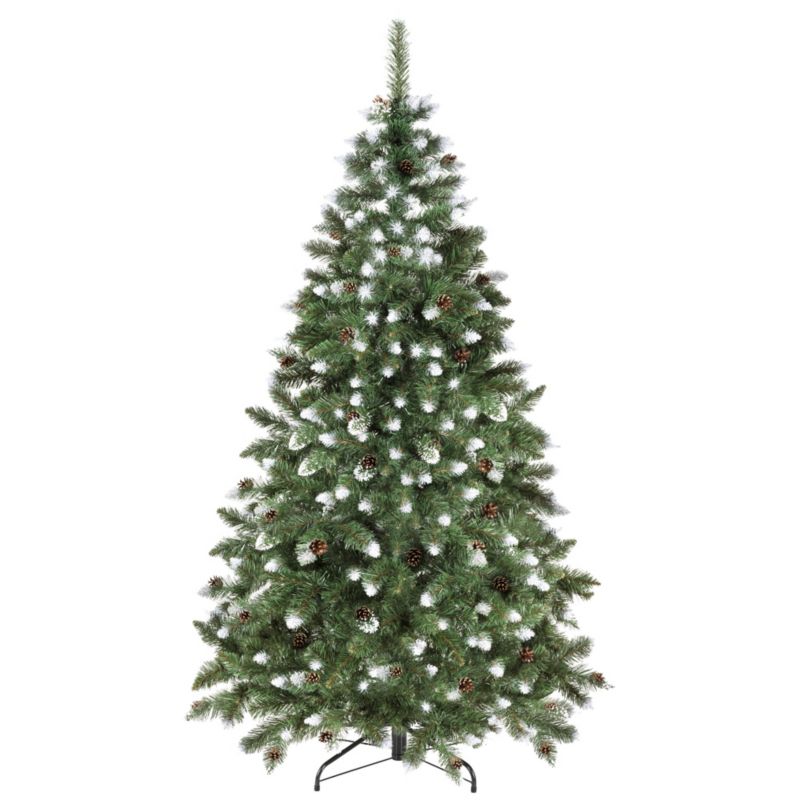 Sztuczna choinka Springos 200 cm sosna diamentowa ośnieżona z szyszkami 1 szt.