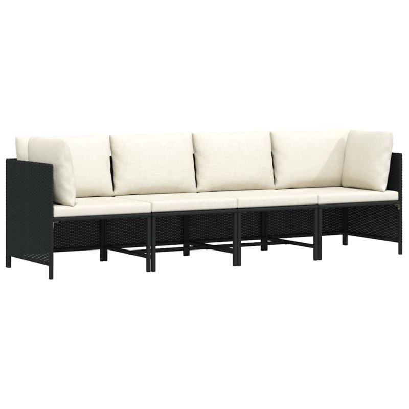 Sofa ogrodowa WaszeMeble z technorattanu czarna z poduszkami WM-313515 1 szt.