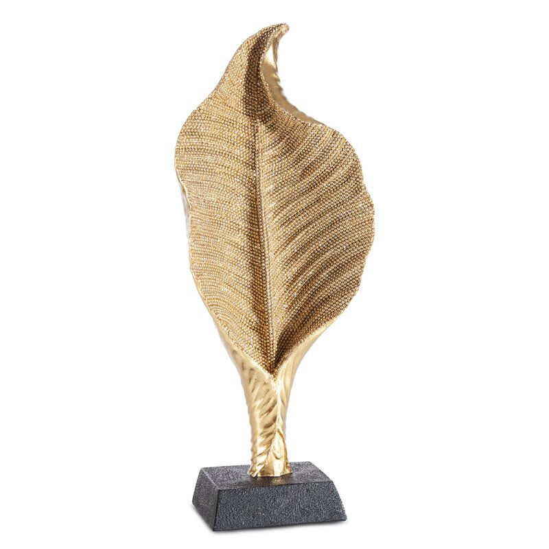 Figurka dekoracyjna Eldo 2 Liść Eurofirany 14 x 8 x 34 cm złota 1 szt.