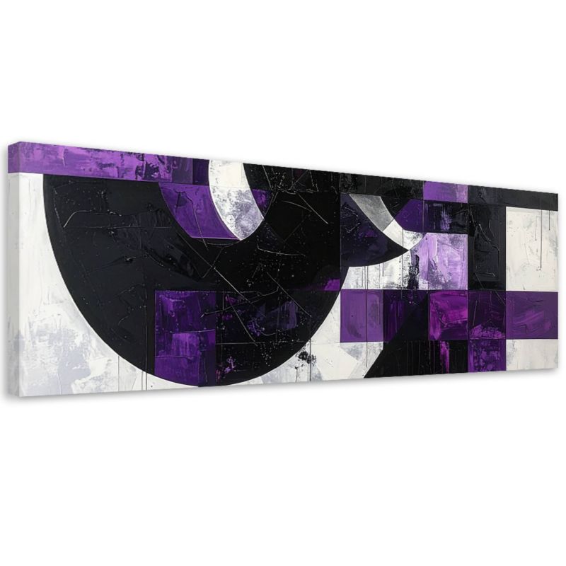 Obraz do salonu sypialni biura Feeby Nowoczesna abstrakcja tekstura fioletowy 90x30cm 1szt