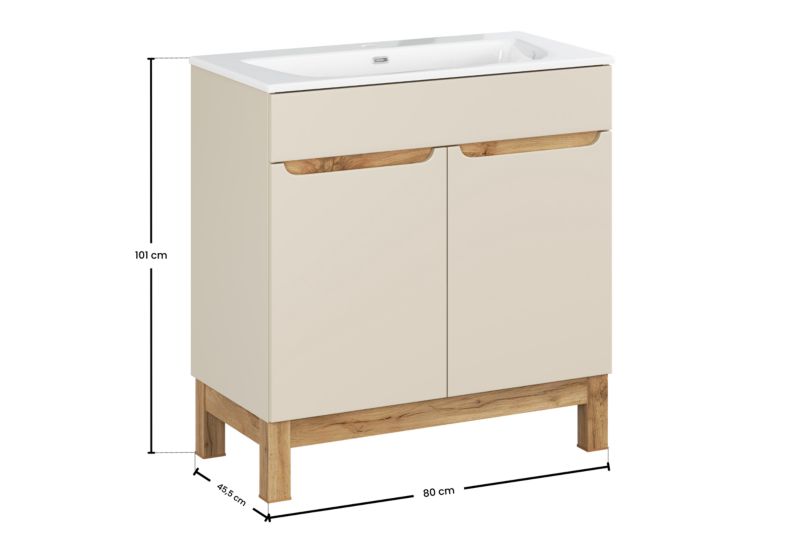 Zestaw mebli łazienkowych Comad Bali Cashmere 80cm z umywalką meblową SKY 1szt