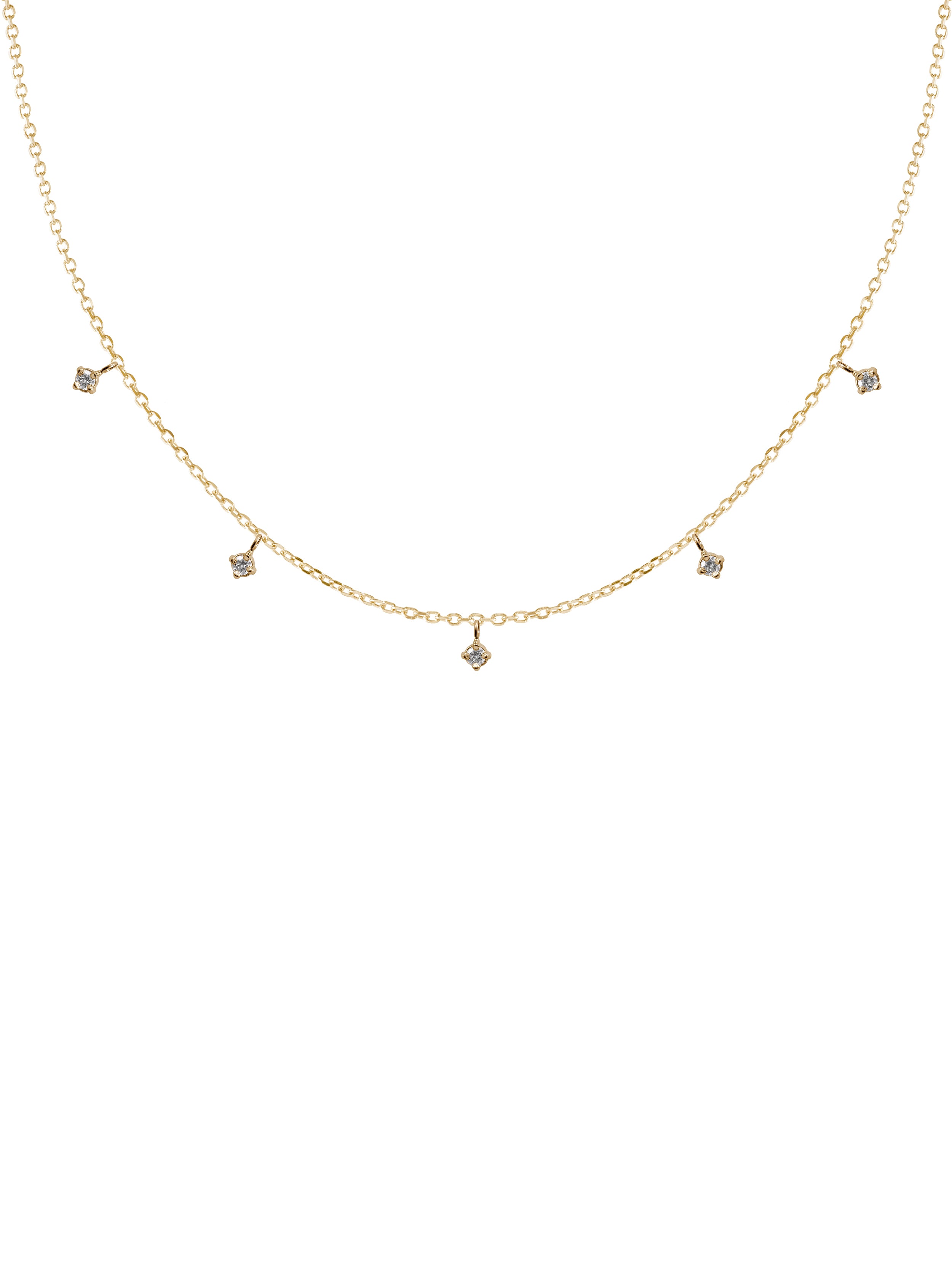 Inverno Necklace - naszyjnik z pięcioma diamentami, 42