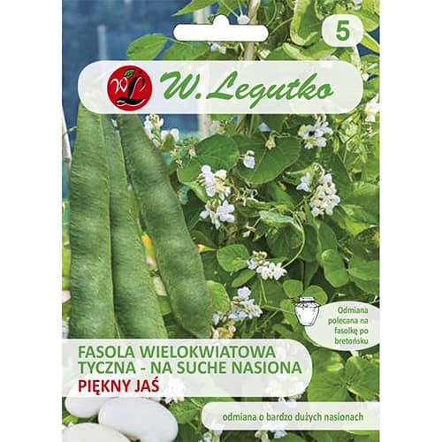 1 szt, Fasola wielokwiatowa tyczna Piękny Jaś - Nasiona: Ilość w opakowaniu: 40 g