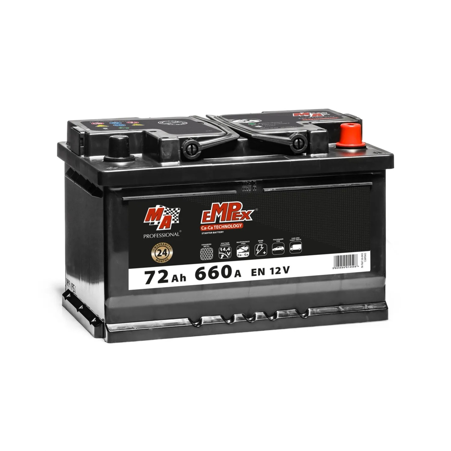 Ma Profess Akumulator 572 R 72Ah /660A/LB3