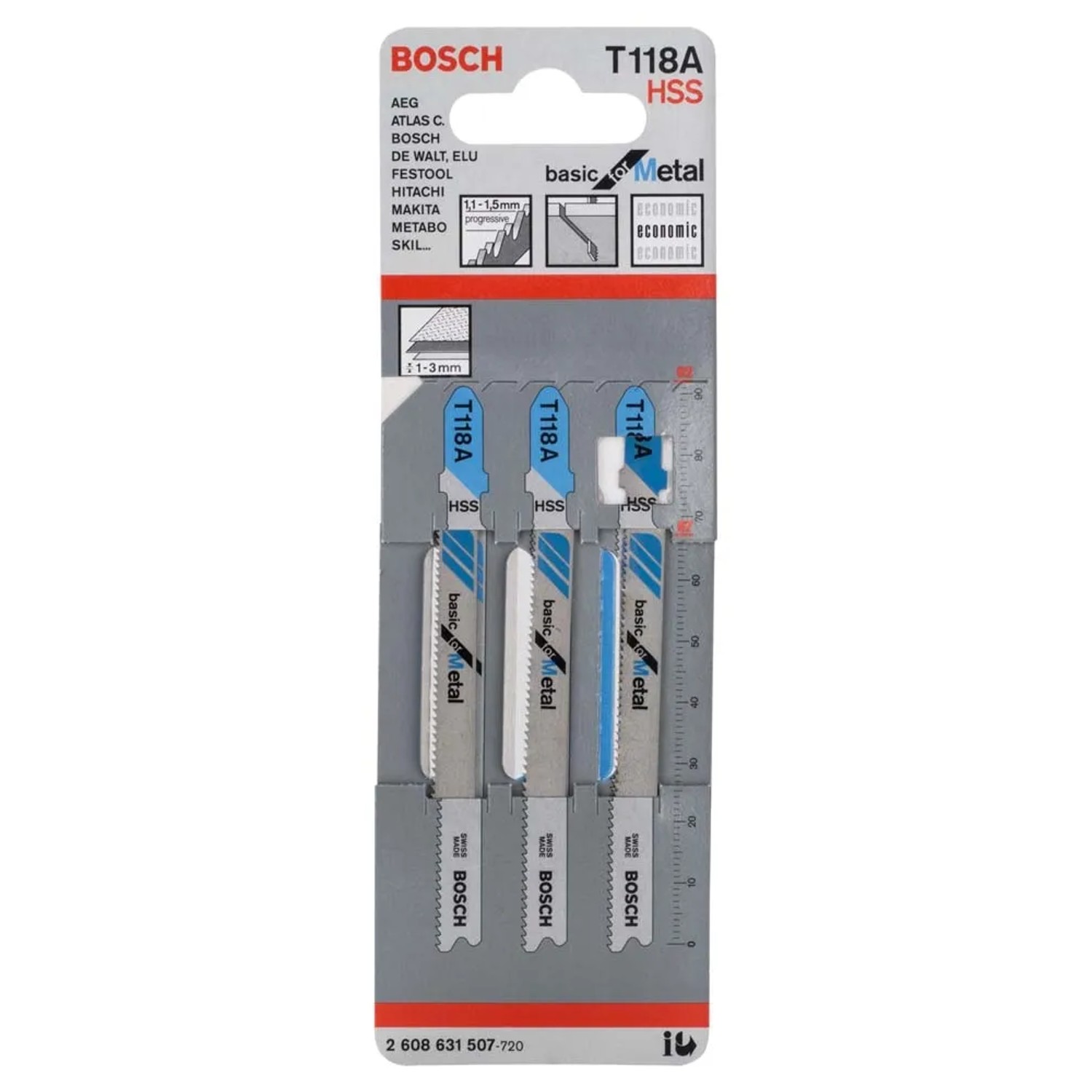 Bosch Professional Brzeszczot do wyrzynarki do metalu T 118 A 3 szt