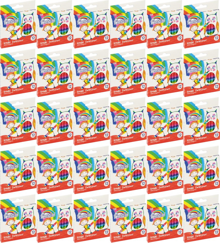48x Kredki świecowe Fiorello, 12 sztuk, mix kolorów