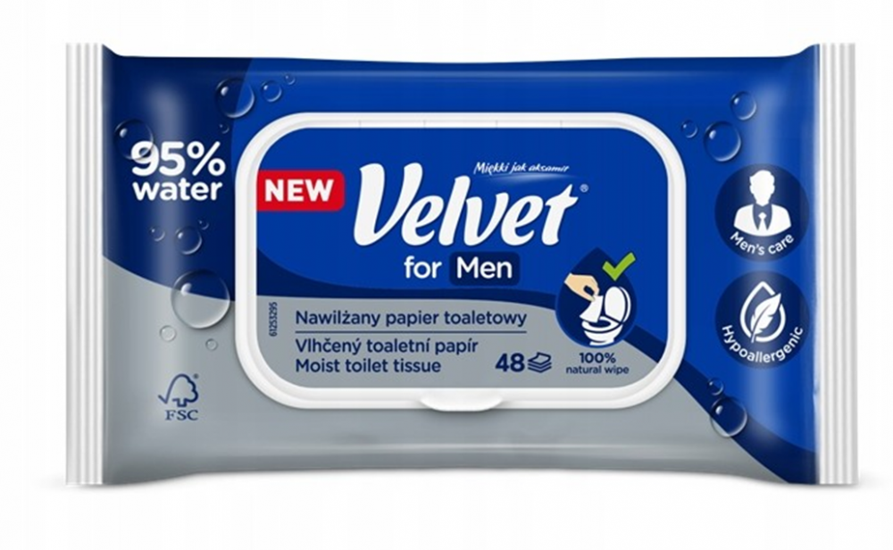 Papier nawilżany Velvet for Men, 48 sztuk