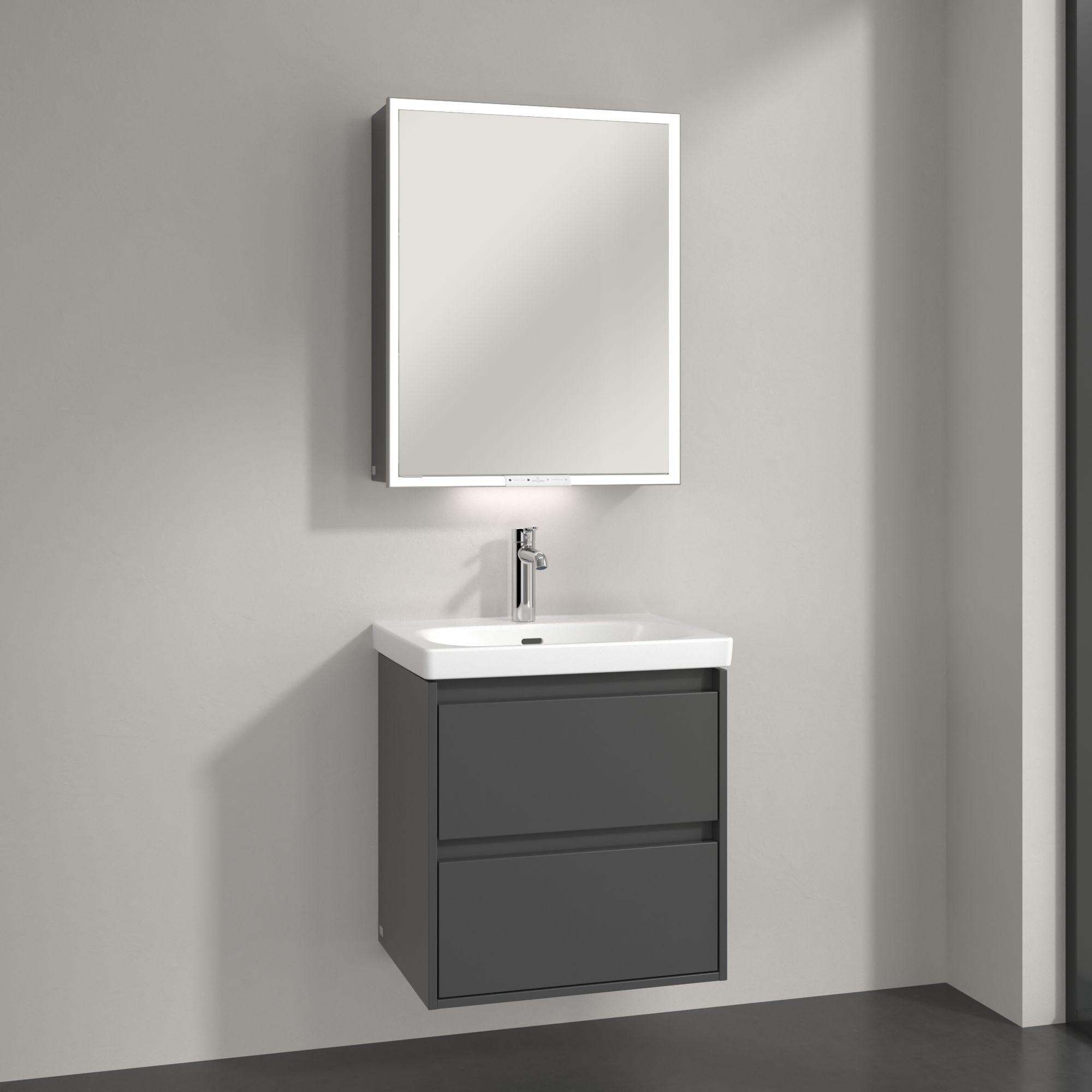 Villeroy & Boch My View+ szafka 60x16,8x75 cm z lustrem Graphite A4816RVR