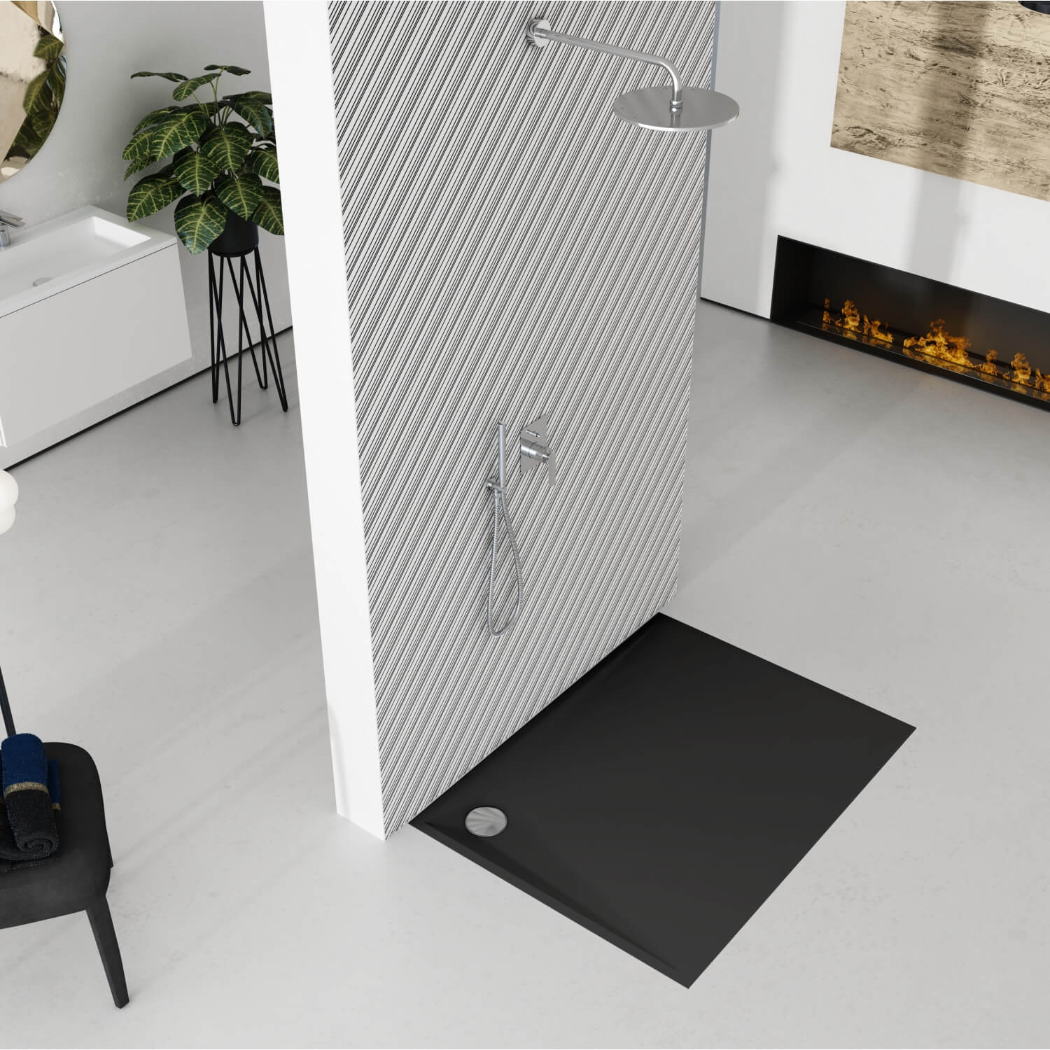 Schedline Libra Black Mat brodzik prostokątny 160x90 cm czarny 3SP.L1P-90160/C/MG