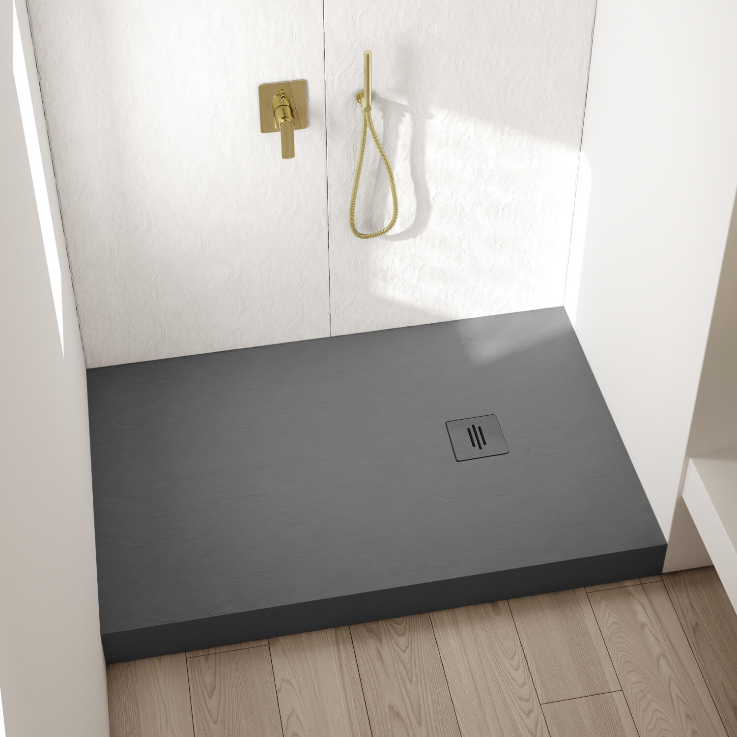 Schedline NonLimits Grey Stone brodzik prostokątny 130x90 cm szary 3ST.N1P-90130/S/ST-M1/S/ST