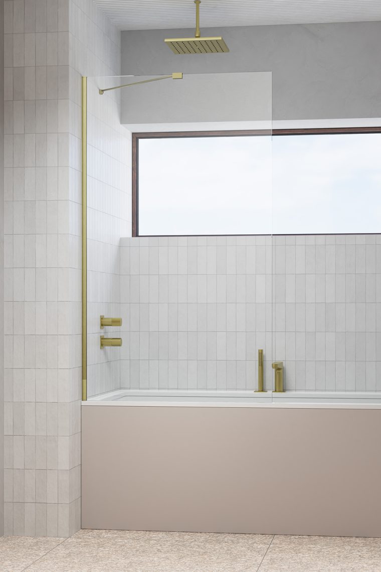 Radaway Modo New Gold PNJ II parawan nawannowy 90 cm 1-częściowy złoty szczotkowany/szkło przezroczyste 10006090-99-01