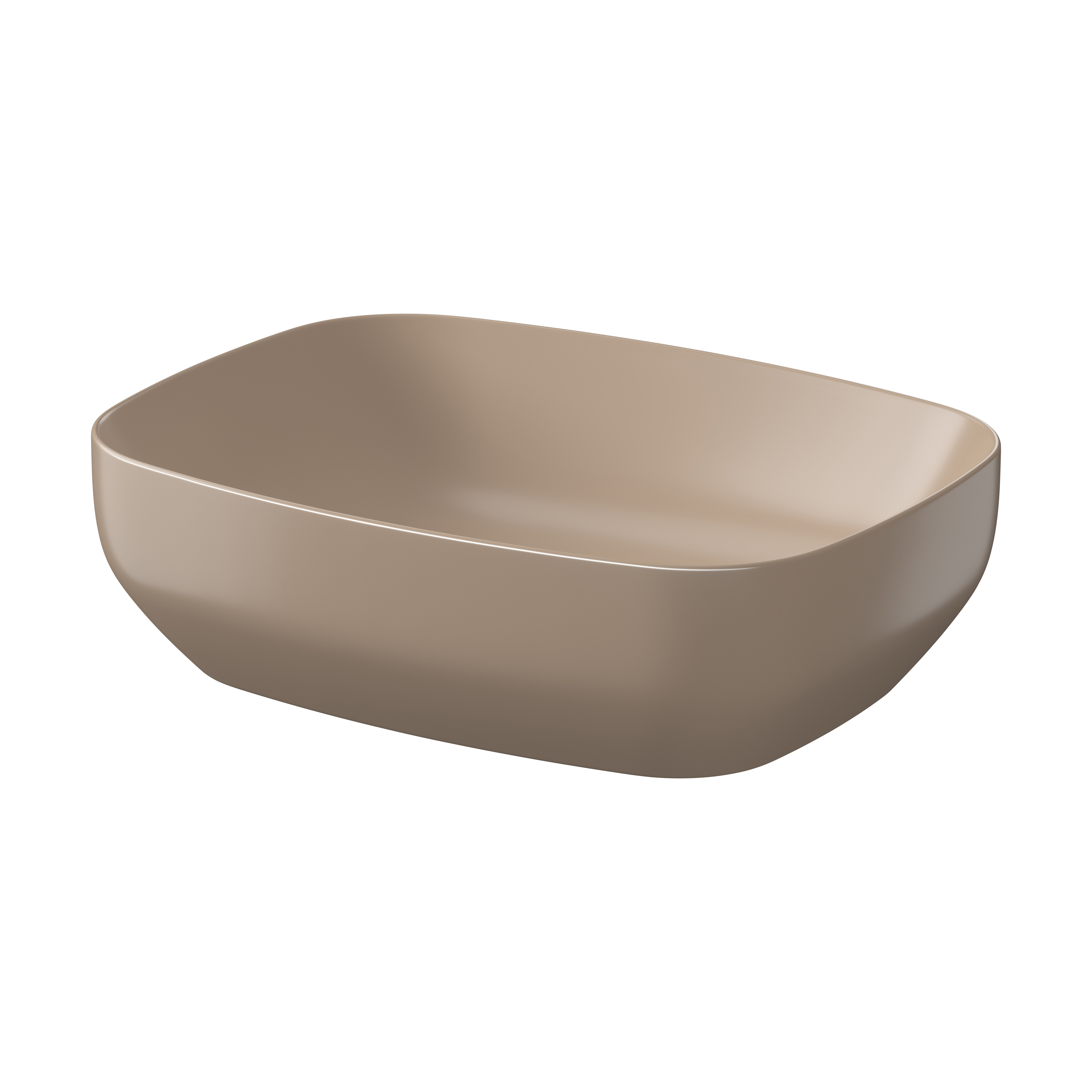 Meissen Keramik Farva umywalka 50x38,5 cm prostokątna nablatowa cappuccino K712-024