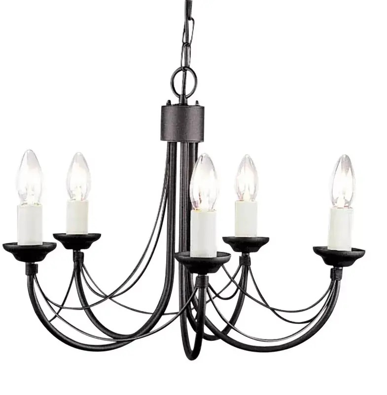 Elstead Lighting Carisbrooke lampa wisząca 5x60 W czarna CB5-BLACK