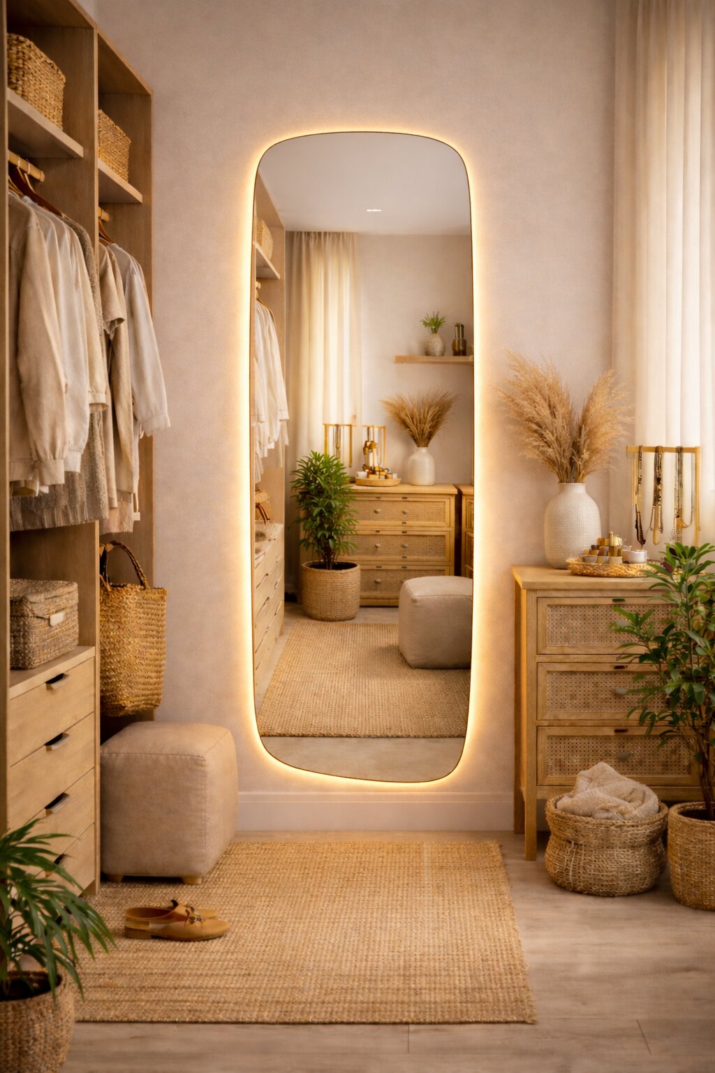 Baltica Design Stone Calm L No Edges Bright lustro 150x55 cm z oświetleniem LED bez ramy barwa ciepła
